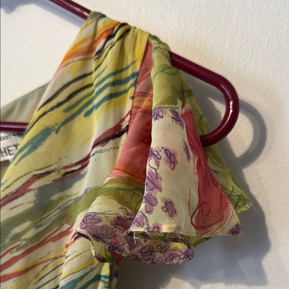 Chetta B Silk V-Neck Flutter Sleeve Sundress - Picture 3 of 9